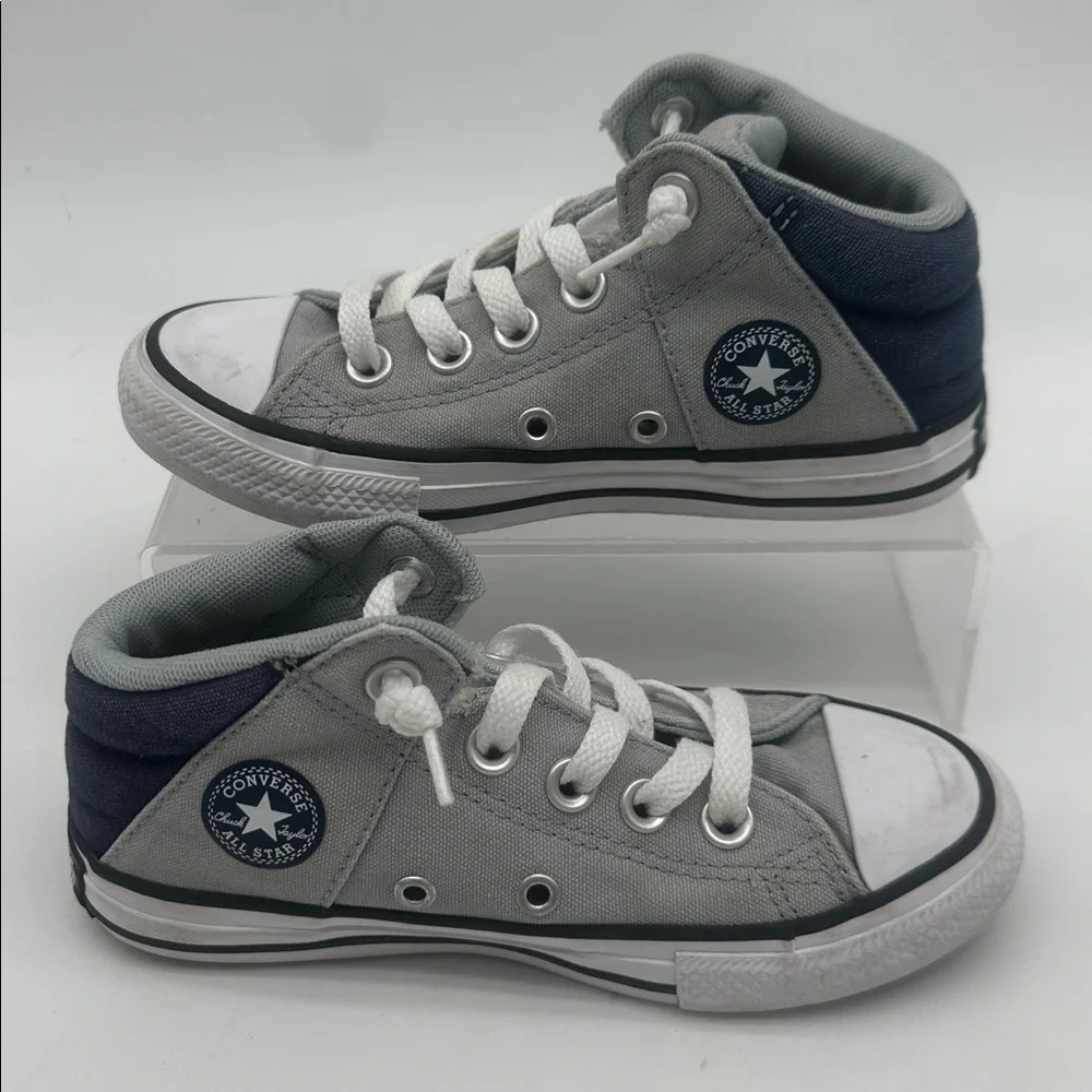 Converse Boy's CT Axel Mid Top Washed Gray Navy Sneakers - Size 12 Kids